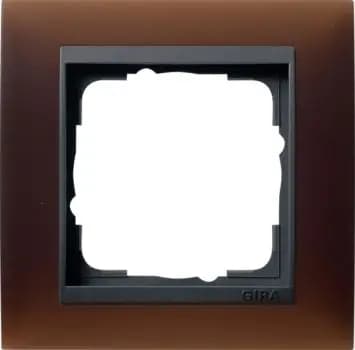Gira 021113, 1-gang intermediate cover frame AN, Gira Event, opaque dark brown