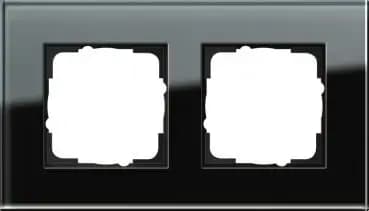 Gira 021205, 2-gang cover frame Gira Esprit G Black