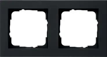 Gira 021209, cover frame 2-gang Gira E2 black m