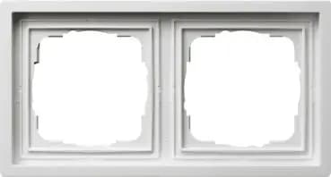 Gira 0212112, 2-gang cover frame for flat rocker switch, pure white