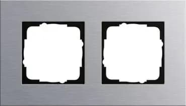Gira 021217, 2-gang cover frame Gira Esprit aluminium