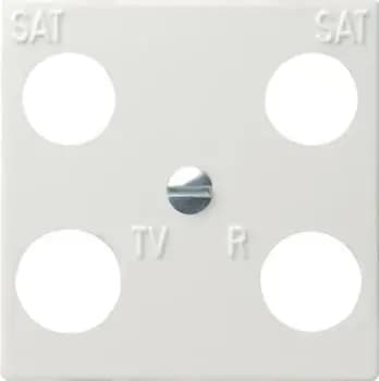 Gira 025803, 4-gang symmetrical central plate accessory, pure white