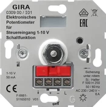 Gira 030900, Potentiometer control 1 - 10 V switching function insert