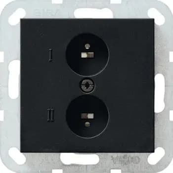 Gira 0402005, stereo speaker socket, System 55, matt black
