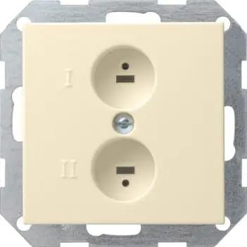 Gira 040201, Stereo loudspeaker socket System 55 Cream white