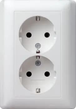 Gira 078004, SCHUKO 2-gang full plate Standard 55, pure white matt