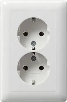 Gira 078203, SCHUKO 2-gang full cover plate for 1.5-gang device box Standard 55 pure white