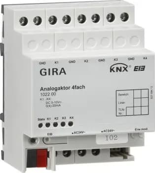 Gira 102200, 4-channel analog actuator KNX REG