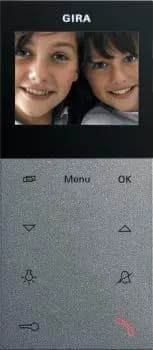 Gira 123926, Apartment video indoor station AP Plus, System 55 F, aluminium