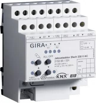 Gira 215200, shutter actuator 2-channel AC 230 V manual KNX REG