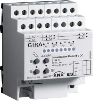 Gira 215400, Shutter actuator 4-channel DC 24 V Manual KNX REG