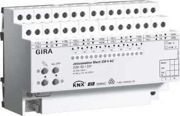 Gira 216100, Shutter actuator 8-channel AC 230 V Manual KNX REG