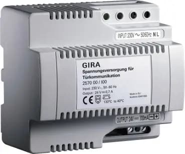 Gira 257000, DC 24 V 700 mA Regulated Electronic Power Supply