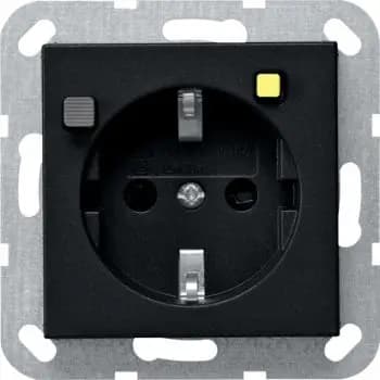 Gira 2677005 RCD safety socket 30 mA SH System 55 black matt