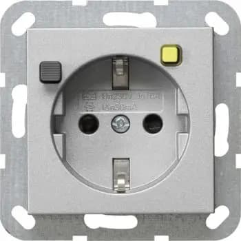 Gira 267726 Residual-current protective socket (RCD) 30 mA SH System 55 F Aluminium