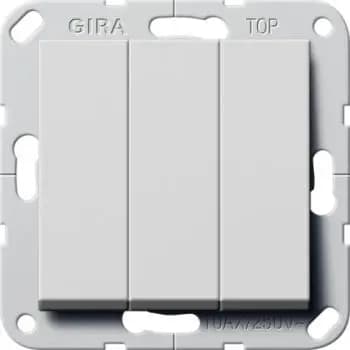 Gira 2844015, rocker push-button BS, 3-fold NO contacts, System 55, matt grey