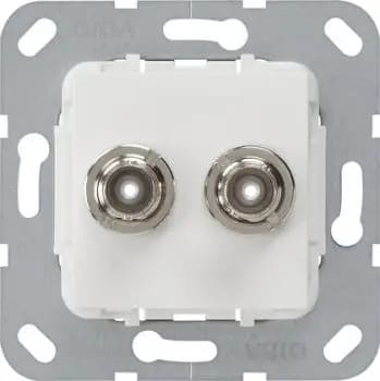 Gira 563003, BNC 2-port crimp connection insert, pure white