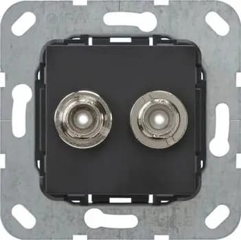 Gira 563010, BNC 2-port crimp connection insert, black m