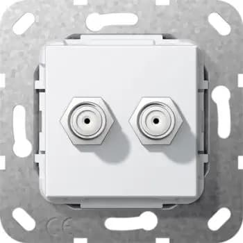 Gira 565103, SAT-F socket 2-port complete insert, pure white