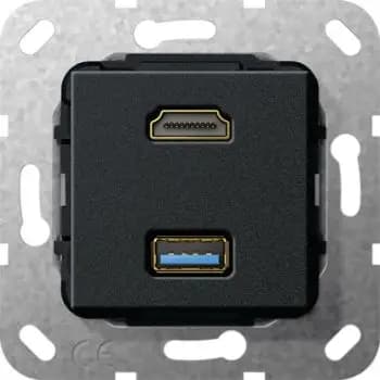 Gira 567810, HDMI USB 3.0 A complete module, matt black