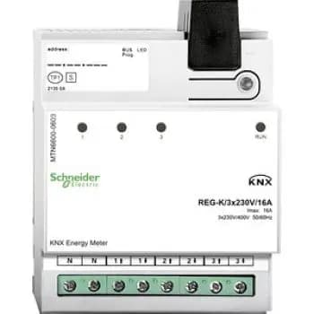 Schneider MTN6600-0603, KNX energy meter, REG-K/3x230 V/16 A, light gray
