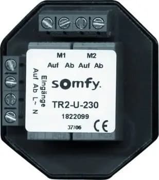 Somfy TR2-U-230 Flush-mounted isolation relay for two drives (1822099)