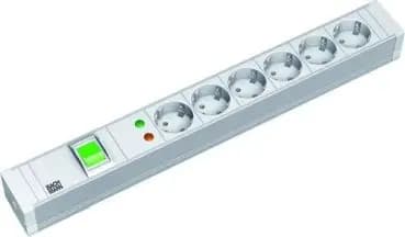 Bachmann 333.605 19 PVC 6-way Schuko power strip with switch and surge protection (333.605)