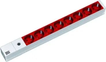 Bachmann 333.410 19-inch 1U 8-way red power strip with 10A F IEC (333.410)