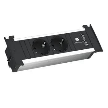 Bachmann KAPSA power strip with 2x Schuko outlets, 1x USB charger, 2 m cable (927.001)