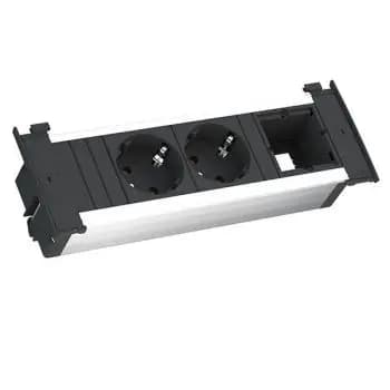 Bachmann KAPSA power strip with 2× SCHUKO sockets, 1× covered power outlet, 2 m cable (927.002)