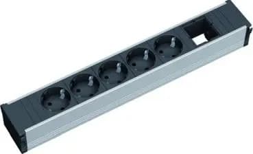 Bachmann for Coni power strip with 5 protective-contact (Schuko) sockets and 1 covered socket (912.008)
