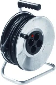 Bachmann 398.182 Sheet-steel cable reel, 50 m, black (398.182)