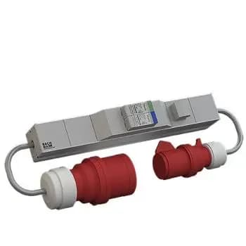 Bachmann ALU 1U VM 1xÜSS 3-phase 2x1.0 m CEE 16A power strip (800.2522)