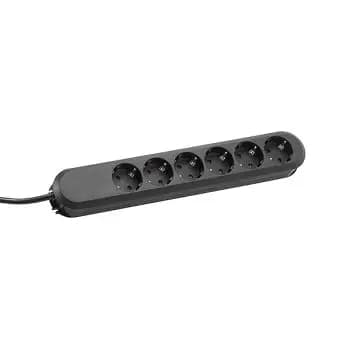 Bachmann 381.149K 6-way black desk power outlet with 5 m connection cable (381.149K)