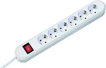 Bachmann 381.250K 6-way white tabletop power outlet (381.250K)
