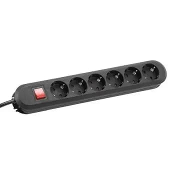 Bachmann 381.152K 6-way screw-mounted tabletop power outlet with 5.0 m supply cable (381.152K)