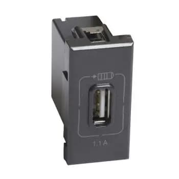 Bticino AX 1-module anthracite USB charging module (HS4285C1)