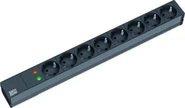 Bachmann 333.534 19" 1U 8-way UESS without switch black power strip (333.534)