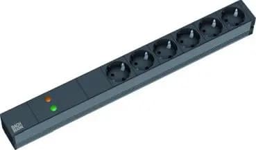 Bachmann 333.536 19 1HE 6-way GVS power strip, black, without switch (333.536)