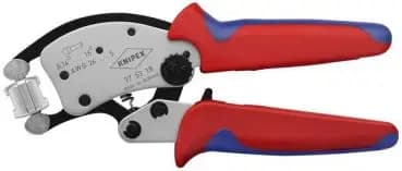 Knipex 0.14–16 mm² square-crimp ferrule crimping pliers (97 53 18 SB)