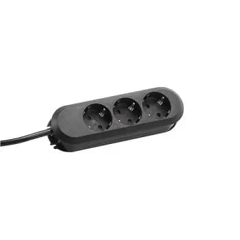Bachmann 388.172 3-socket screw-mounted black tabletop outlet (388.172)