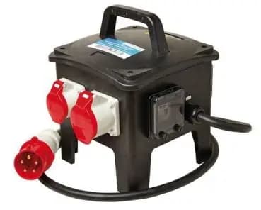 Walther portable solid-rubber distribution box with an RCD, 4 MCBs, 3 protective-contact sockets (649309901)