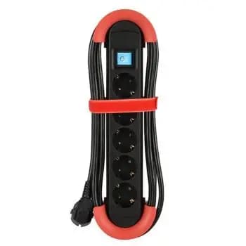 Bachmann HOOK Indoor power strip, 5x CEE7/3 sockets, 5.0 m cable, CEE7/7 plug, IP20 (500.100)