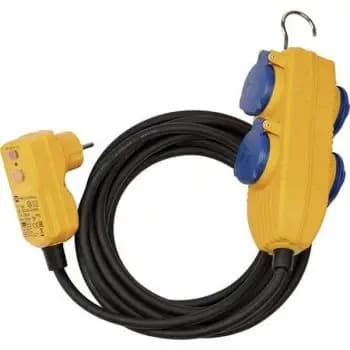 Brennenstuhl 5 m H07RN-F3G1,5 with RCD plug and 4-way PB RCD-protected adapter cable (1168720010)