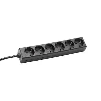 Bachmann 381.141S SELLY 6-socket black tabletop power outlet (381.141S)