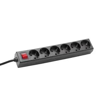 Bachmann 381.144S SELLY 6-socket black tabletop power outlet (381.144S)