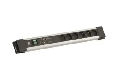 Bachmann power strip, 6x UTE, 1x GVS, 1x switch, 2.0 m, CEE7/7, grey (BM005931)