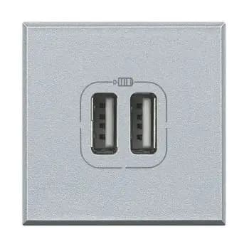 Bticino Axolute USB A+C 2-module Aluminium USB charging station (HC4287C2)