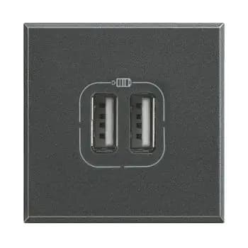 Bticino Axolute USB A+C 2-module Anthracite USB charging station (HS4287C2)
