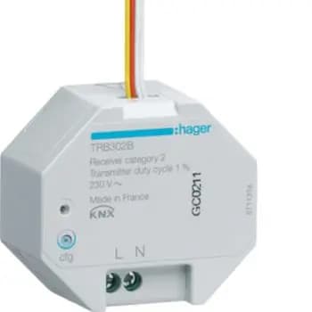 Hager TRB302B 2-gang 230V quicklink wireless flush-mounted input (TRB302B)